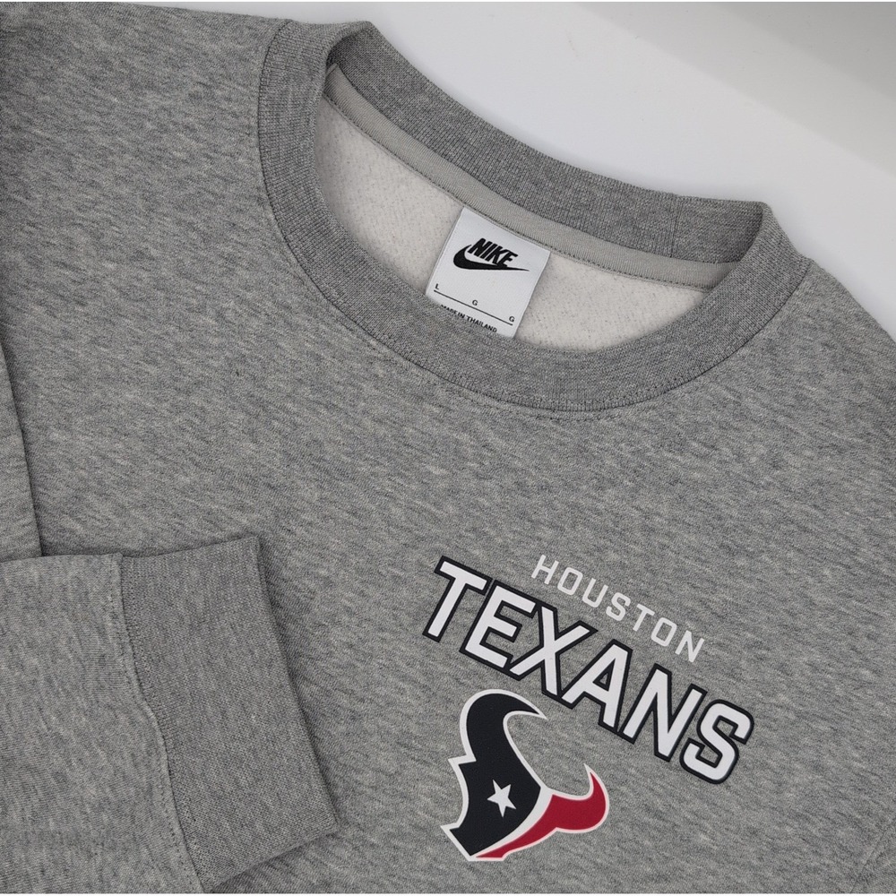 Nike Houston Texans Mens Large Gray Crewneck Sweatshirt NKPV-06G